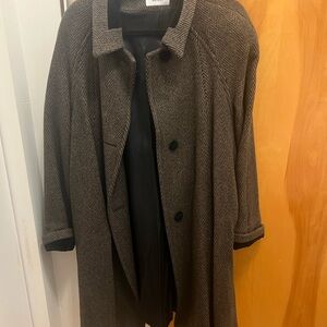 Brown Herringbone Trench Coat